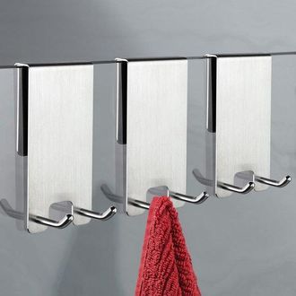 OEM Juego De Tres Ganchos Para Ba&ntilde;o, Ganchos Para Ducha Que No Requieren Taladro, Toallero Apto Para Paredes De Ducha De Cristal