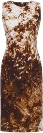 Roberto Cavalli Kleedjes, Dames, Bruin, S, Appaloosa Print Jurk Bruin Vrouw