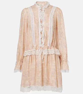 Chlo&eacute; Chlo&eacute; Floral silk charmeuse minidress