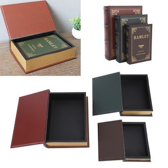 Infinite Dekorative Vintage-box - Antike B&uuml;cheraufbewahrungsbox - Box In Holzoptik - 3-teilig - Ma&szlig;e: 11,8 X 17,3 X 4 Cm, 15,4 X 21,5 X 5 Cm, 18,8 X 25,5 X 6,2