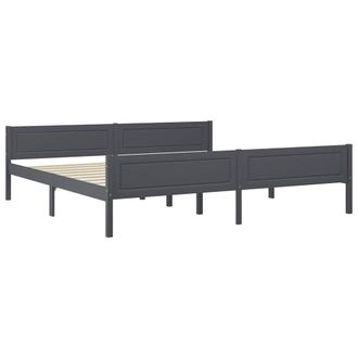 Berkfield Home Bed Frame Solid Pinewood Grey 200x200 cm