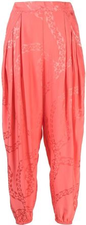 Stella McCartney pleated tapered trousers - women - Silk/Viscose - 42 - Pink