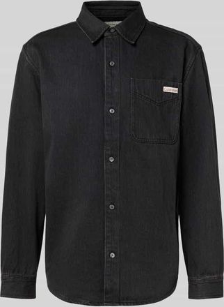 Calvin Klein Jeans Regular Fit Jeanshemd mit Logo-Patch Modell Classic in Black, Größe XXL