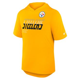 Nike Pittsburgh Steelers Nike Mens Dri-FIT NFL Hooded T-Shirt in Brown | 03NB76I7L-W9H