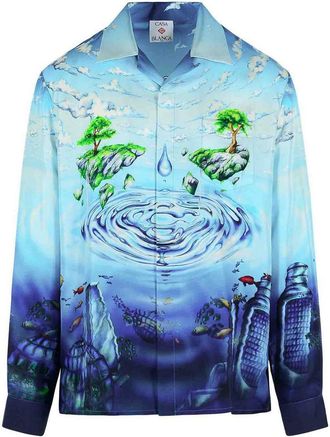 Casablanca Blue Silk Shirt