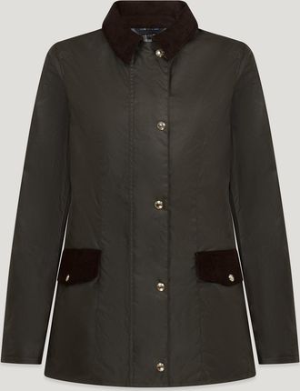 Belstaff Burghley Jacket Womens Waxed Cotton Faded Olive Size UK 10