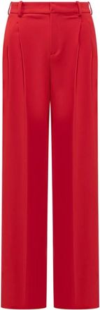 Elisabetta Franchi Wide Trousers, female, Red, Size: XS Straight Trousers