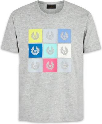 Belstaff Iconisch Ontwerp T-Shirt met Kleurrijke Blokken - Heren - T-shirts - Grijs - XL - Katoen - Tops