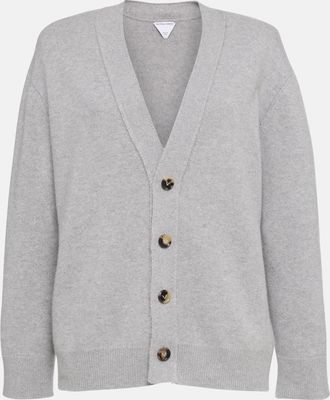 Bottega Veneta Leather-trimmed cashmere-blend cardigan