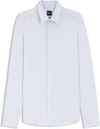 BOSS Printed slim-fit shirt in performance-stretch jersey