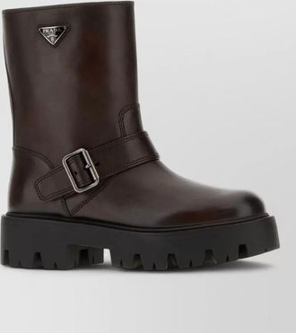 Prada leather ankle boots