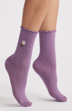 Casa Clara Love Petey Crew Socks in Lavender at Nordstrom