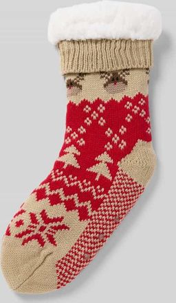 Capelli Socken mit geripptem Abschluss in Rot, Größe M/L