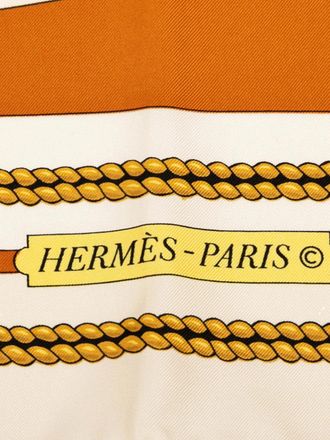 Hermès 20th Century Chateaux d Arriere Silk Scarf 90 scarves - White