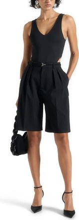 Mani&egrave;re De Voir Noa V-Neck Bodysuit in Black at Nordstrom, Size 10