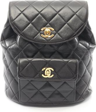 Chanel Black Leather Backpack (Pre-Owned)