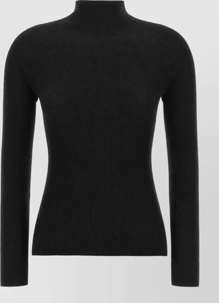 PESERICO virgin wool ribbed mock neck sweater