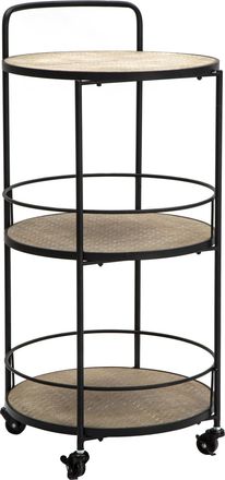 Mauro Ferretti Carrito redondo en metal multicolor con 2 estantes cm 40x41,5x82