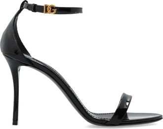 Dolce & Gabbana Leren Sandalen met Hak - Dames - Sandalen met hakken - Zwart - 37 1/2 EU - Leer - Schoenen