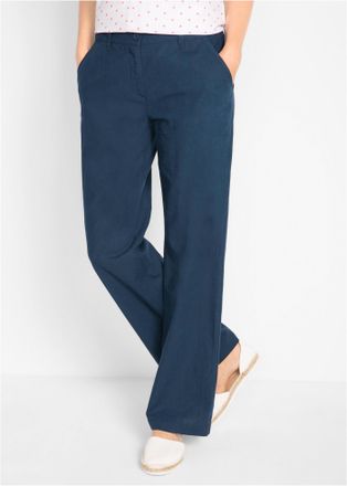 Bonprix Leinenhose BONPRIX, Damen, Gr. 38, N-Gr, blau (dunkelblau), Obermaterial: 55% Leinen, 45% Baumwolle, festlich, loose fit, Hosen Leinenhose, aus Leinen