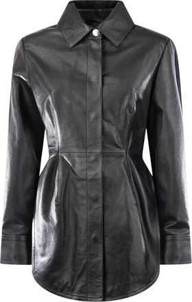 Sportmax Camisa Larga de Cuero Coccole - Blouses & Shirts - Mujer - Negro - 2XS