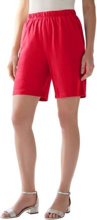 Roaman's Plus Size Soft Knit Pull On Short in Vivid Red at Nordstrom, Size Small