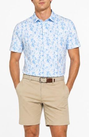 Ben Sherman Watercolor Garden Tech Jersey Golf Polo in Light Blue at Nordstrom, Size Xx-Large