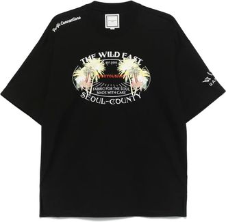 Wooyoungmi palm tree T-shirt - men - Cotton - 50 - Black