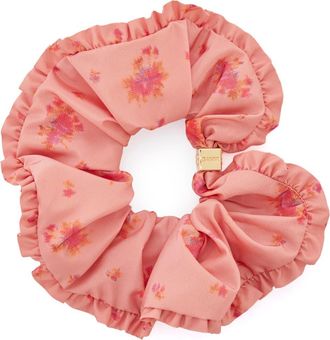 Ganni Printed Taffeta Scrunchie in Lantana at Nordstrom