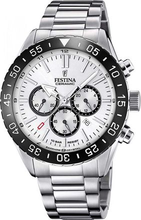 Festina F20575-1 Mens Ceramic Watch - Silver - One Size