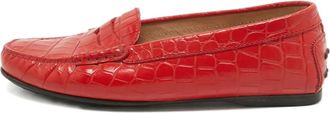 Tod's Mocassini in pelle con effetto coccodrillo - Rosso