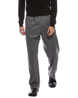 Todd Snyder Todd Snyder Grey Cashmere -Blend Wide Leg Pintuck Pant