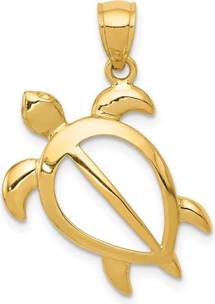 Diamond2Deal 14k Yellow Gold Open Turtle Pendant