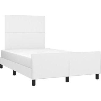vidaXL Vidaxl - Estructura De Cama Sin Colch&oacute;n Cuero Sint&eacute;tico Blanco 120x200cm