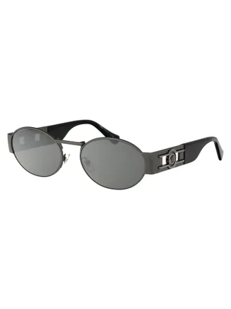 Versace 0VE2264 Oval Metal Frame Sunglasses - Gray