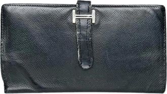 Herm&egrave;s Pre-owned Leren Portemonnee - Dames - Vintage Accessoires - Zwart - ONE Size - Leer - Vintage