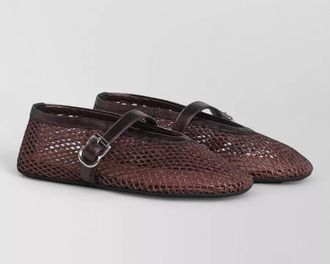 Alaia ballet flats mesh buckle detail round toe