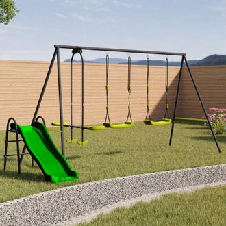 IDMarket Idmarket - P&oacute;rtico Giratorio De 3 Secciones Con 2 Giros, 1 Cara A Cara Y Tobog&aacute;n