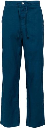Frescobol Carioca Mendes drawstring trousers - men - Linen/Flax/Cotton/Elastane - 32 - Blue