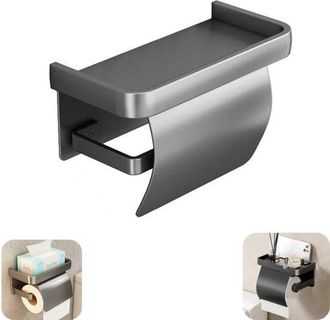 OEM Estante De Almacenamiento, Soporte Para Papel Higi&eacute;nico, Impermeable, Con Tapa, No Requiere Perforaci&oacute;n, Cocina Y Dormitorio (negro, 181011 Cm)