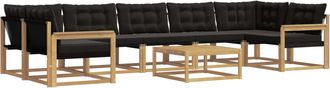 vidaXL Conjunto De Sof&aacute;s De Exterior 8 Uds. Blanco Y Negro Vidaxl