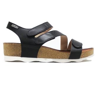 Pikolinos Mahon W9E-0889 Leather Womens Wedge Sole Sandals - Black - Size:UK 6-6.5