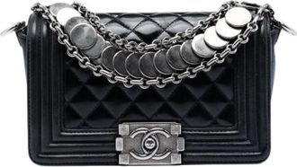 Chanel Pre-owned The Boy Flap Bag - Dames - Vintage Schoudertas - Zwart - ONE Size - Leer - Vintage