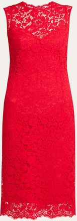 Dolce & Gabbana Frayed Floral Lace Midi Dress