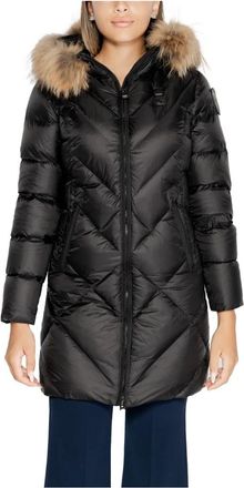 Blauer Zwarte Hooded Ritsjas voor Vrouwen - Dames - Winterjassen - Zwart - L - Jassen