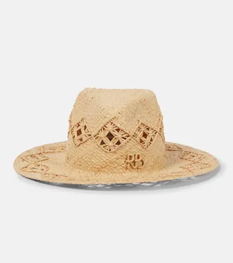 Ruslan Baginskiy Embroidered straw fedora
