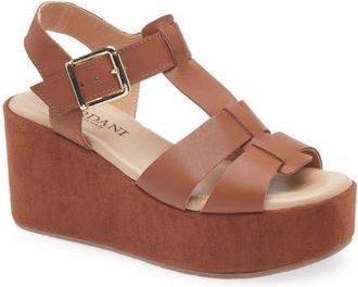 Cordani Jordynn Ankle Strap Platform Wedge Sandal in Cuoio at Nordstrom, Size 7.5Us