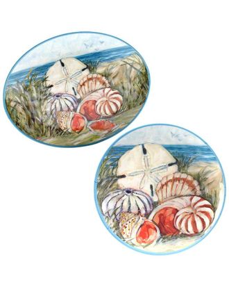 Certified International Seacoast Melamine 2Pc Platter Set