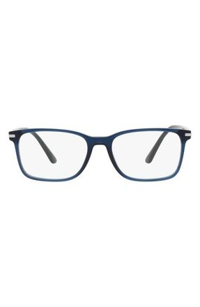Prada 56mm Rectangular Optical Glasses in Crystal at Nordstrom