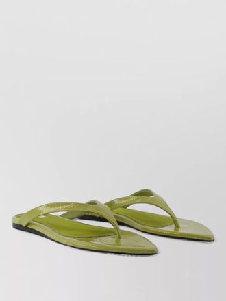 Ami patent calfskin thong sandals flat sole